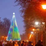 У парку Шевченка готуються до відкриття новорічної ялинки