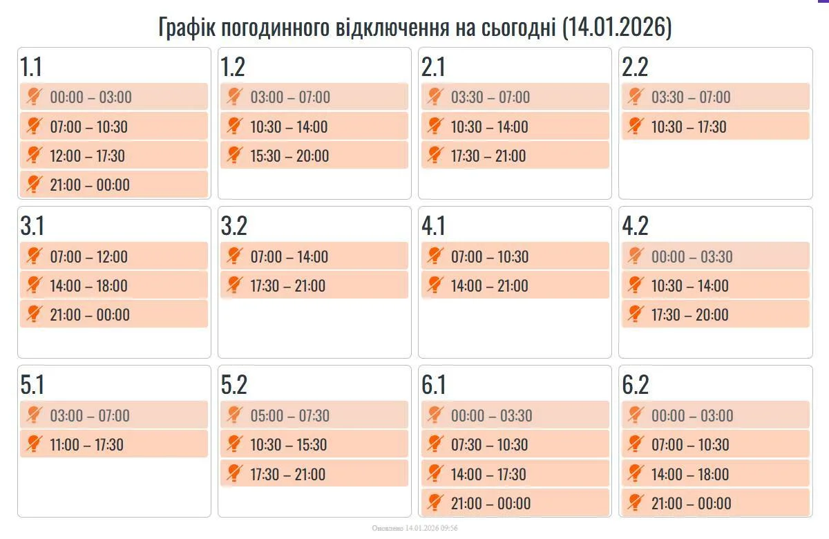 На Прикарпатті запроваджують графіки погодинних вимкнень електроенергії