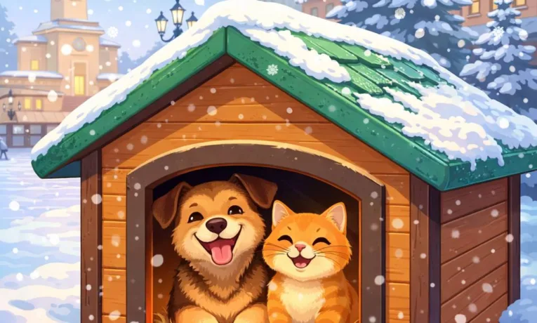 У Франківську встановили будиночки з підігрівом для безпритульних тварин