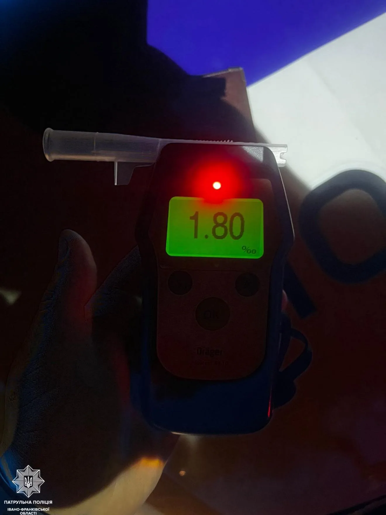 В Отинії зупинили нетверезого водія без посвідчення