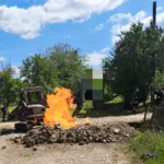 На Прикарпатті через пошкодження газопроводу загорілася техніка, постраждав чоловік